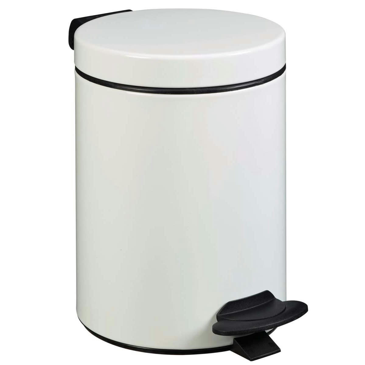CYJEU - Poubelle à pédale 3L en Métal Blanc