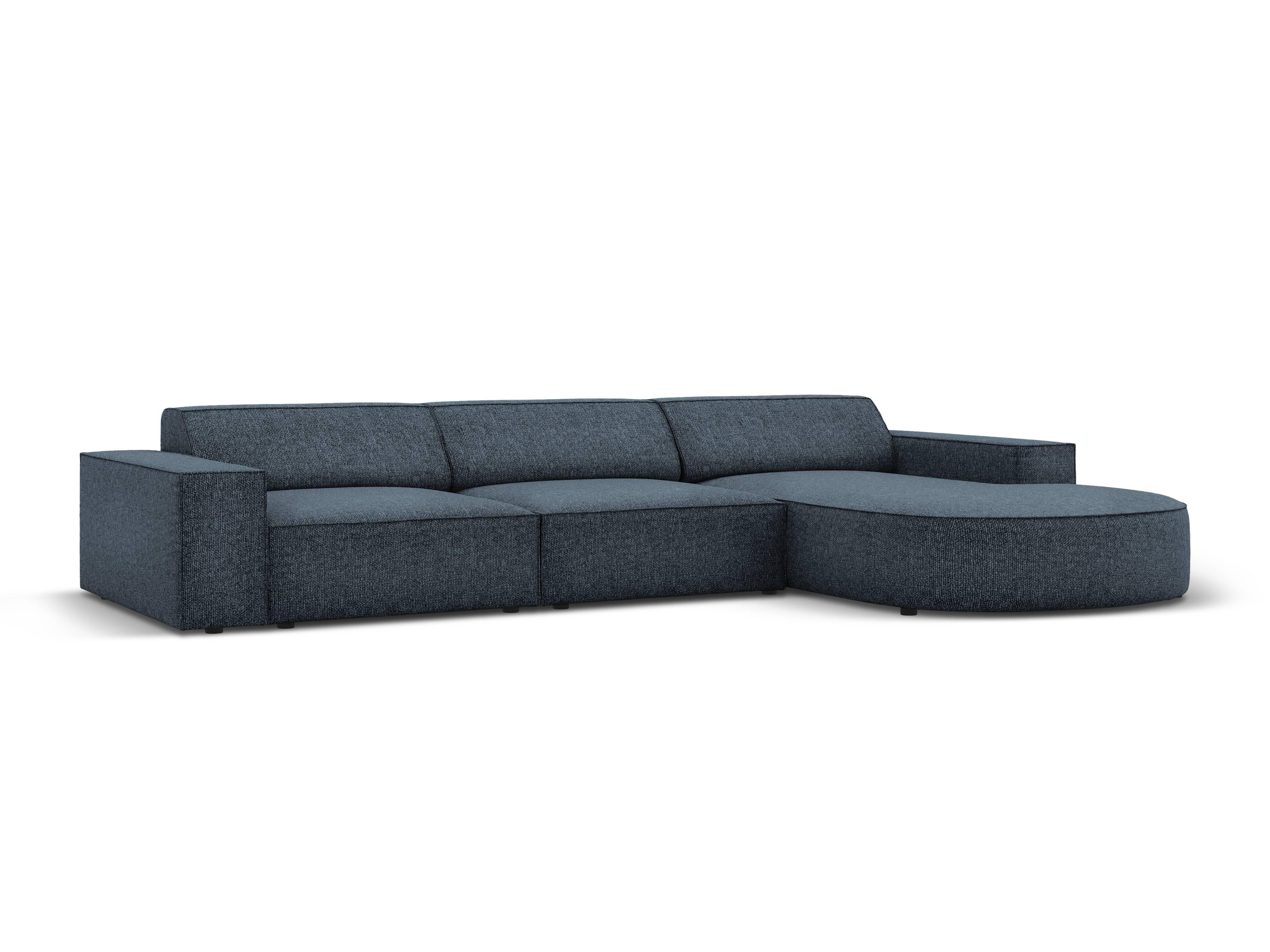 4-zitshoekbank Jodie rechts chenille afgerond