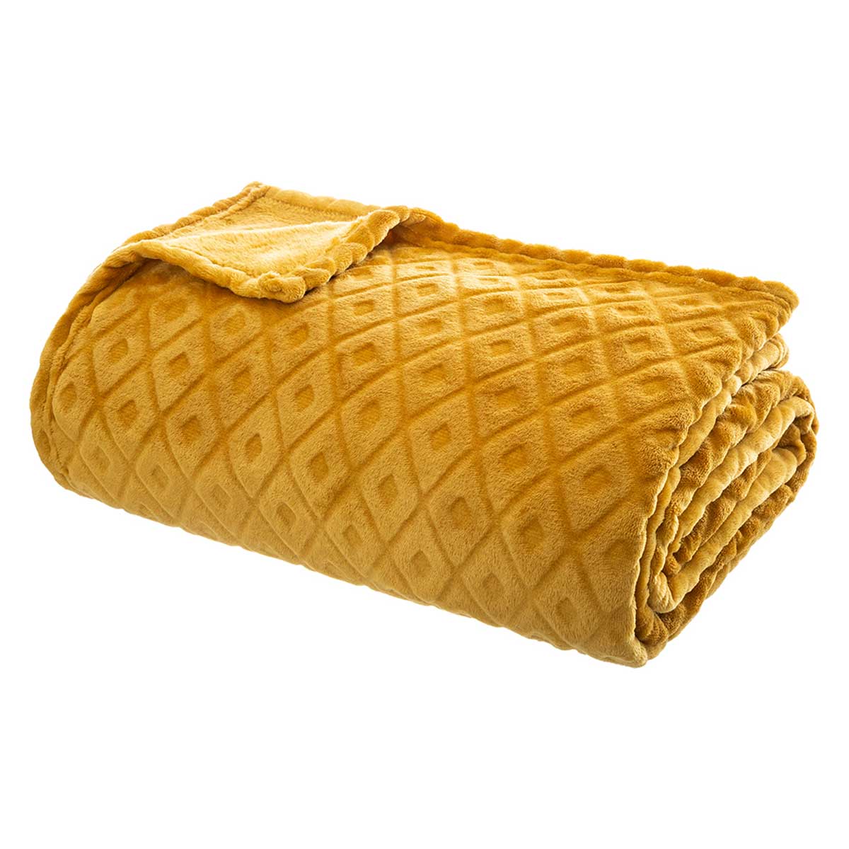 Manta losangos ocre 180x230cm