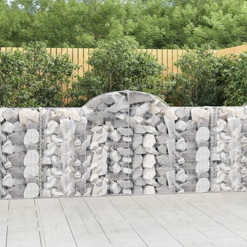 NNEVL Arched Gabion Baskets 9 pcs 200x30x100/120 cm Galvanised Iron
