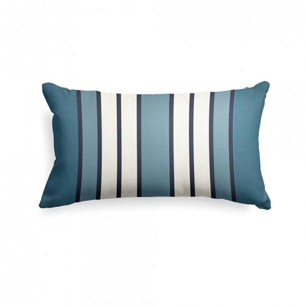ESPELETTE - Housse de coussin coton Bleu 25x45 cm