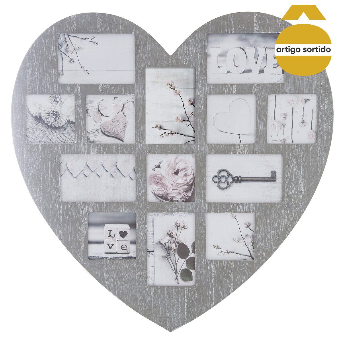 Multimoldura em coração para 13 fotos
