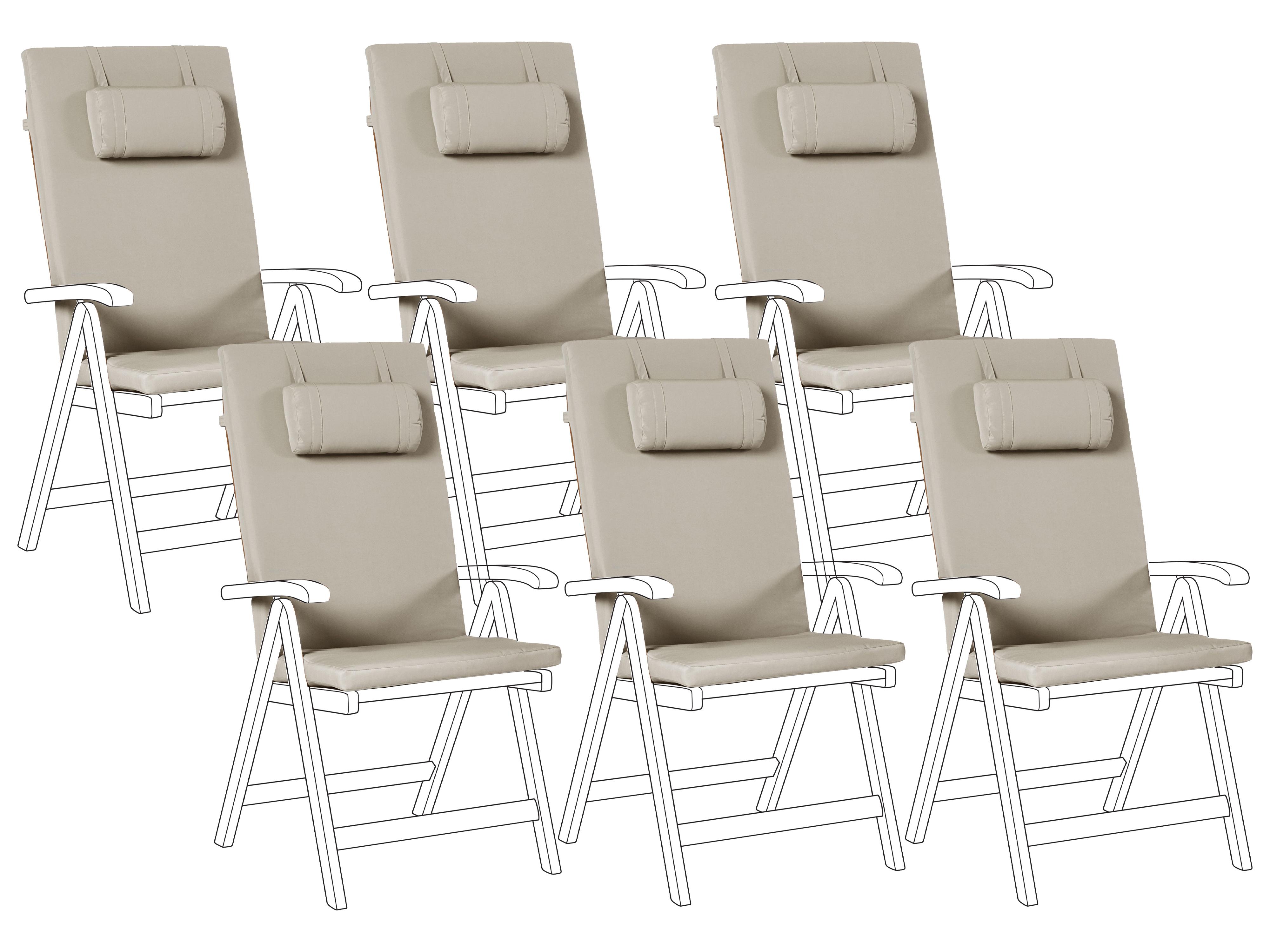 Set of 2 Back/Seat Cushions JAVA/AMANTEA PREMIUM 50 x 71 cm Taupe