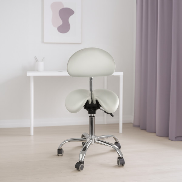 Ergonomiczny hoker regulowany SELLA 3 biały