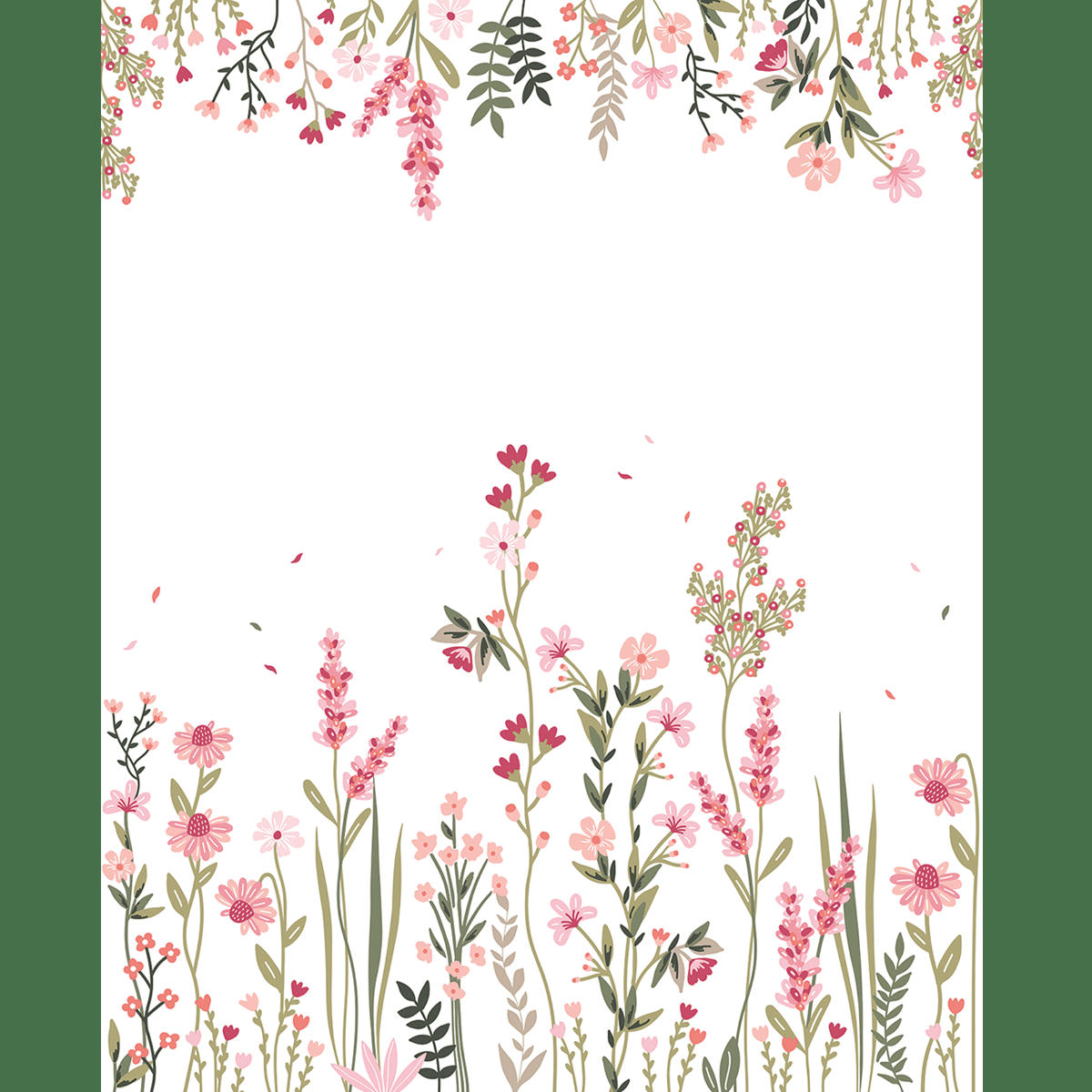 MAGENTA - Papier peint panoramique champs fleurs, multicolore 2 m x 2,48 m