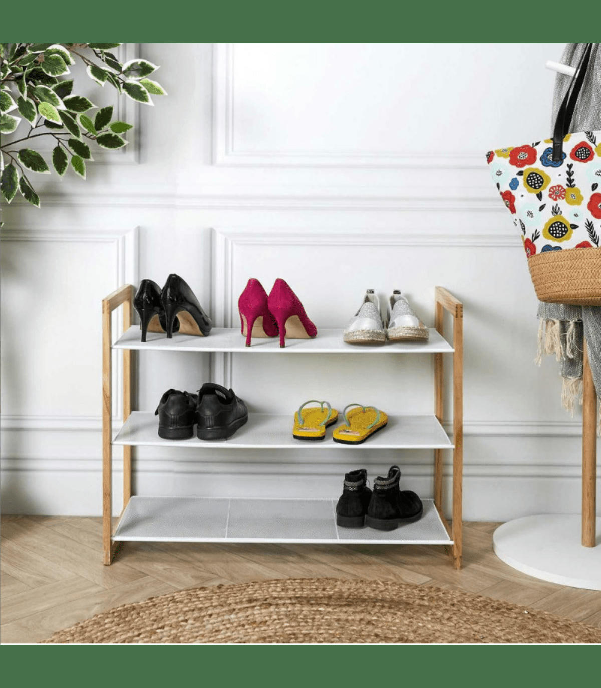 - Meuble à chaussures 3 étagères - L74 x H55 cm