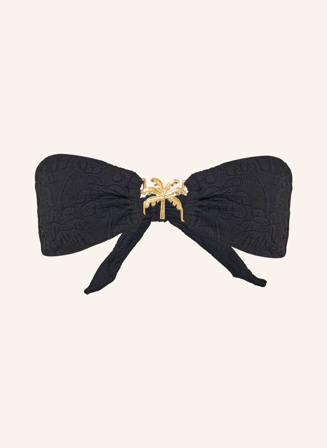 FARM RIO Bandeau-Bikini-Top BLACK PALM TREES