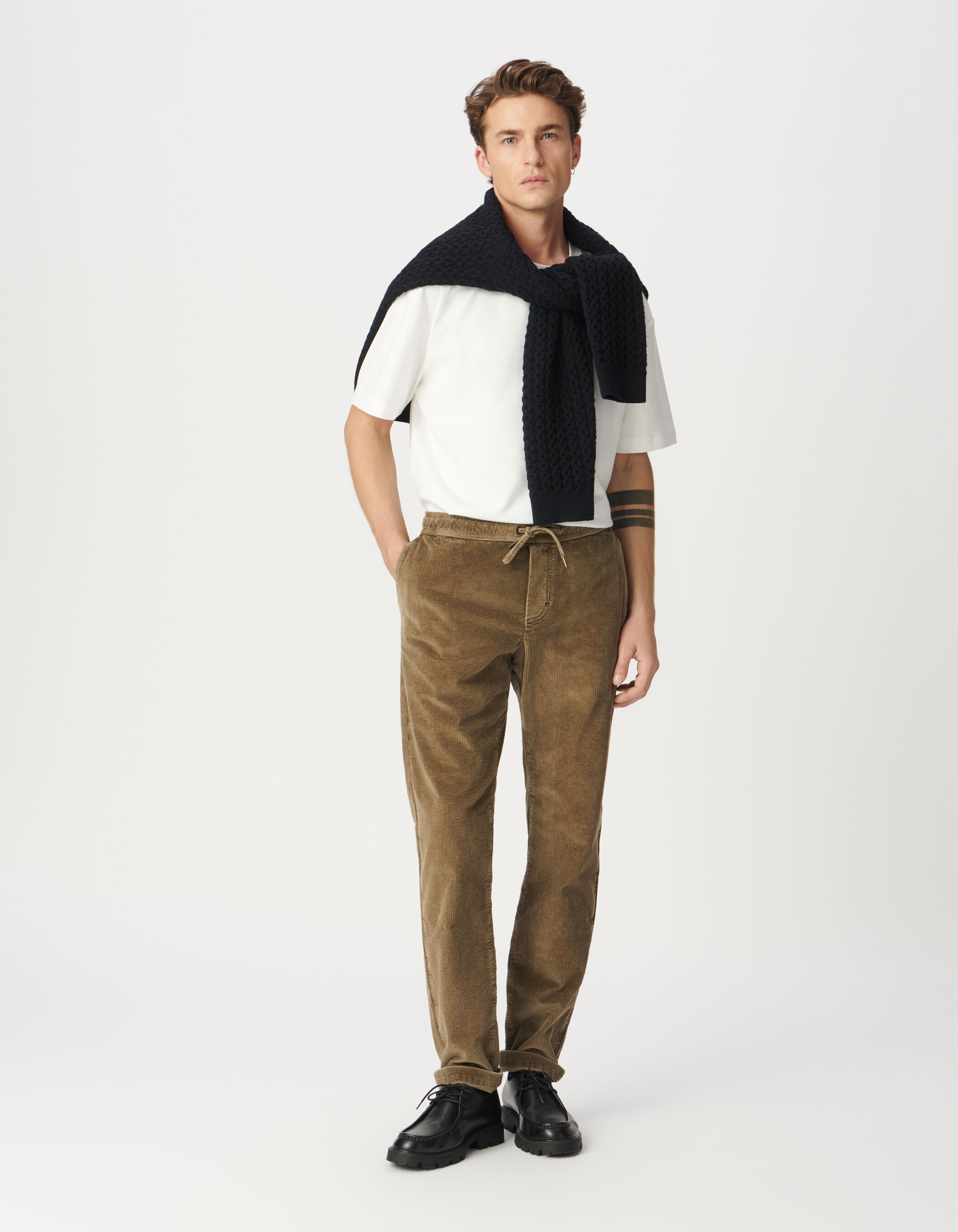 Jogpant gris velours côtelé Homme