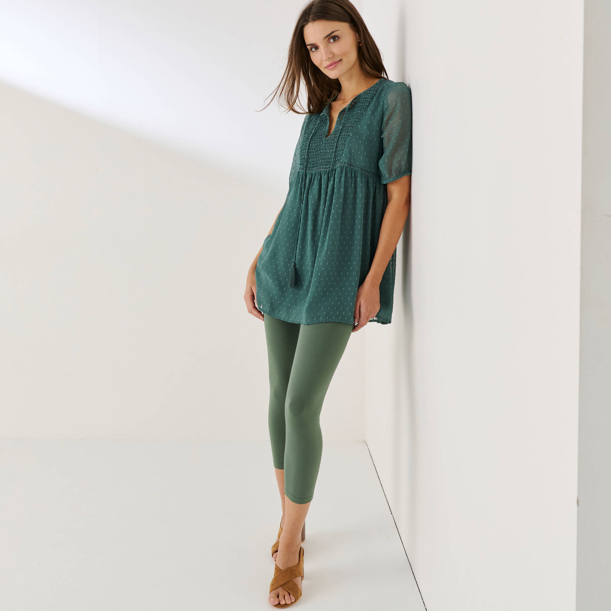 Tunique plumetis unie, polyester recyclé(**)