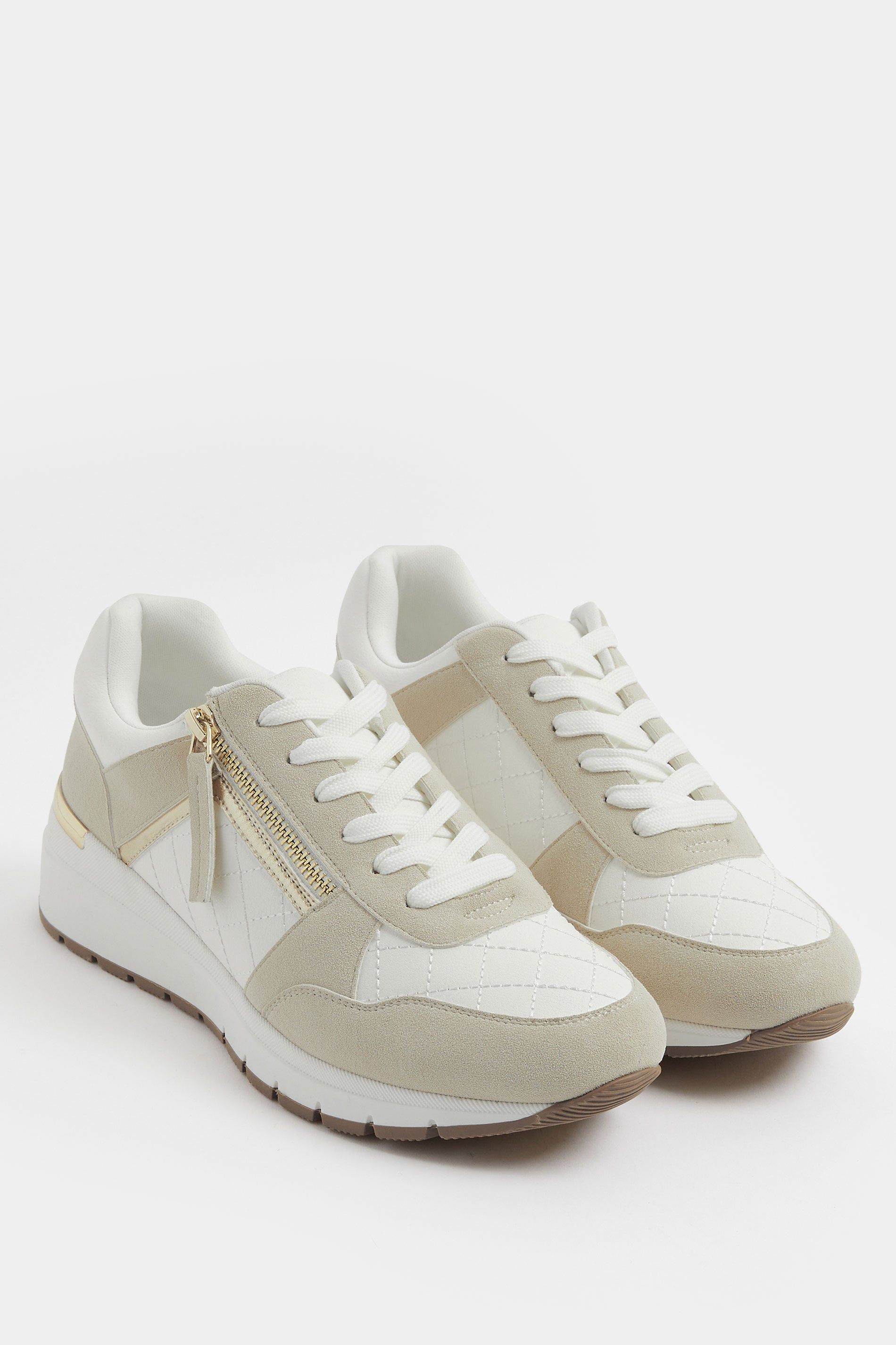 Yours Quilted Wedge Trainers In Wide E Fit