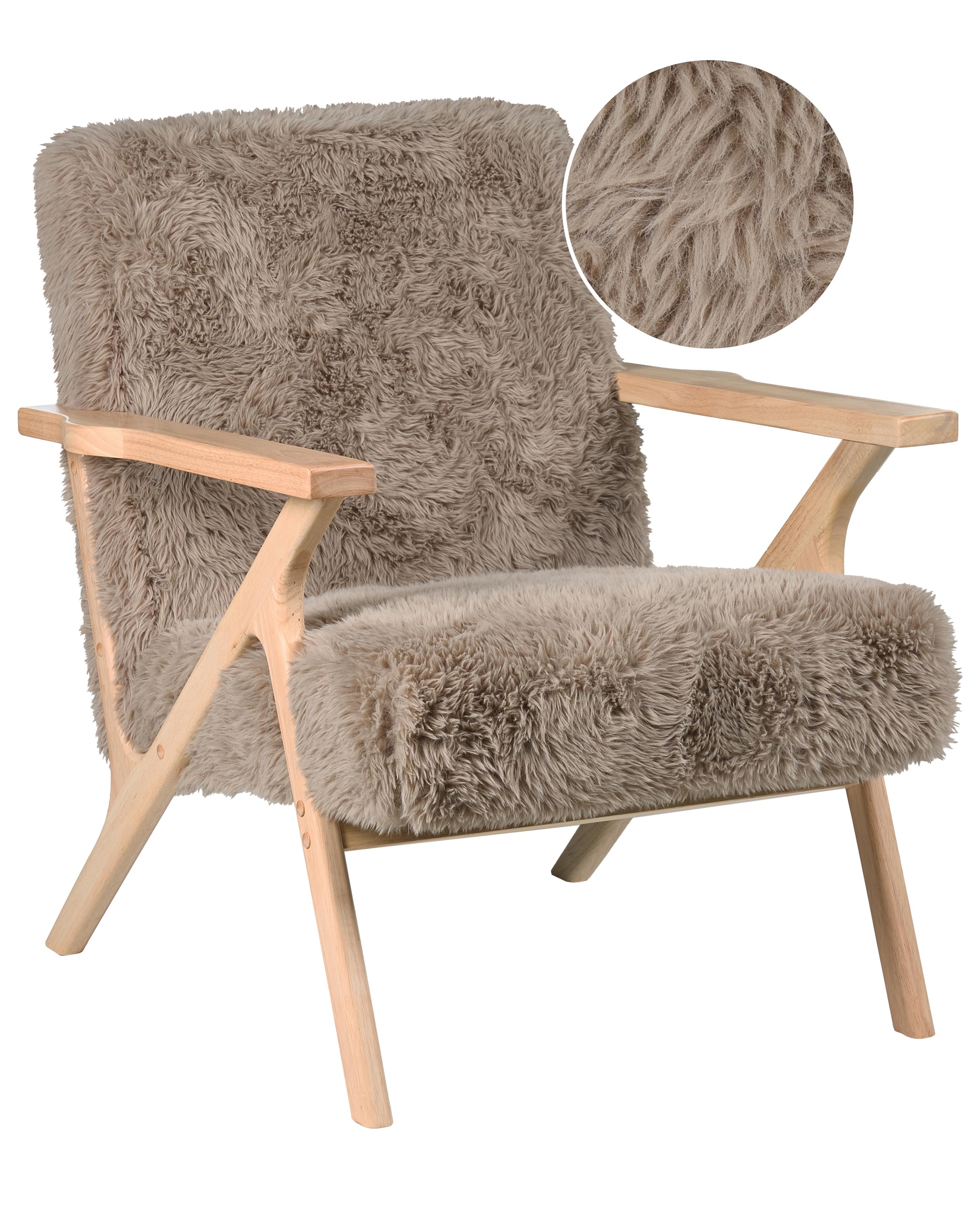 Armchair KISA Faux Fur Taupe