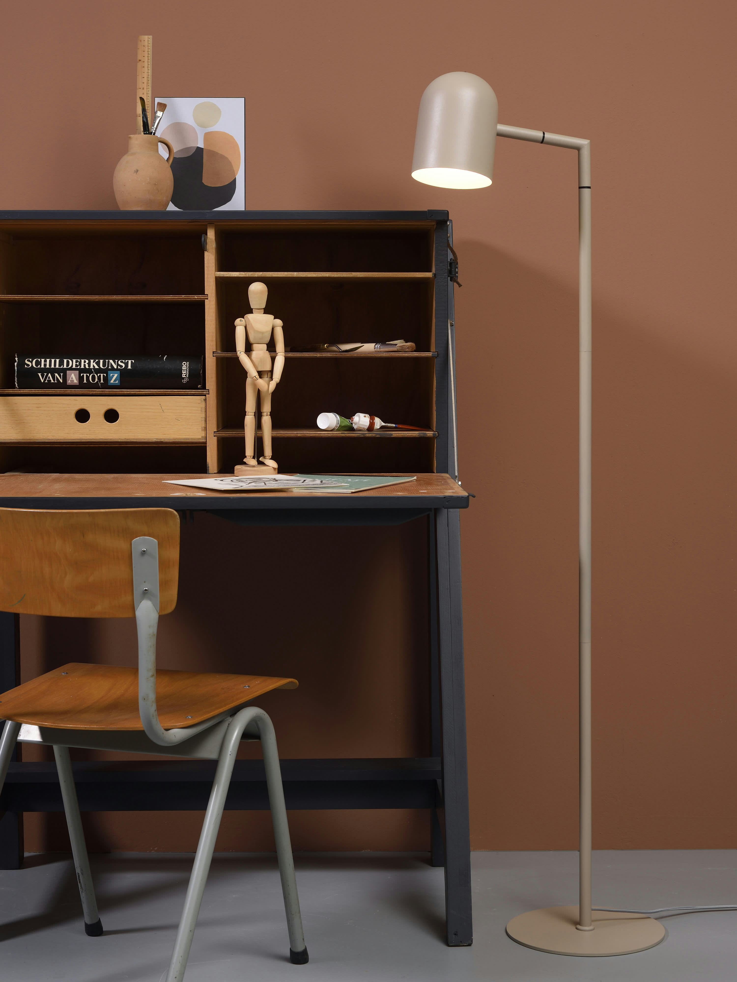 MARSEILLE - Lampadaire en métal beige H141cm