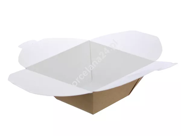 Salad Box 9,5 x 9,5 x 7 cm - Opakowanie 50 szt.- Eco papier biały/kraft E.SB-OP