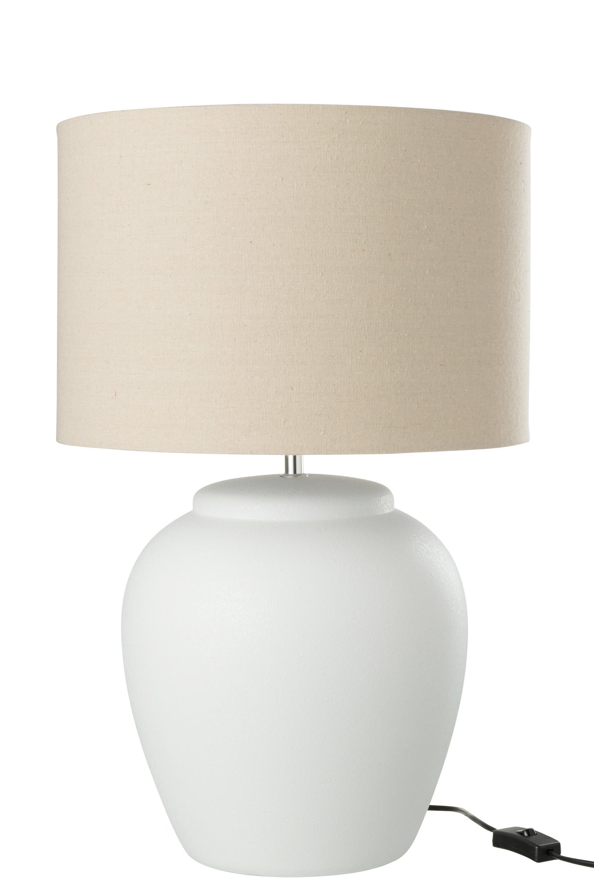 J-Line lamp Meli   kap - keramiek/linnen - wit - large