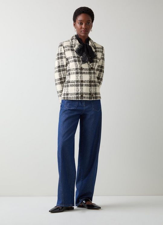 Clarisse Black And Birch Double Breasted Jacket