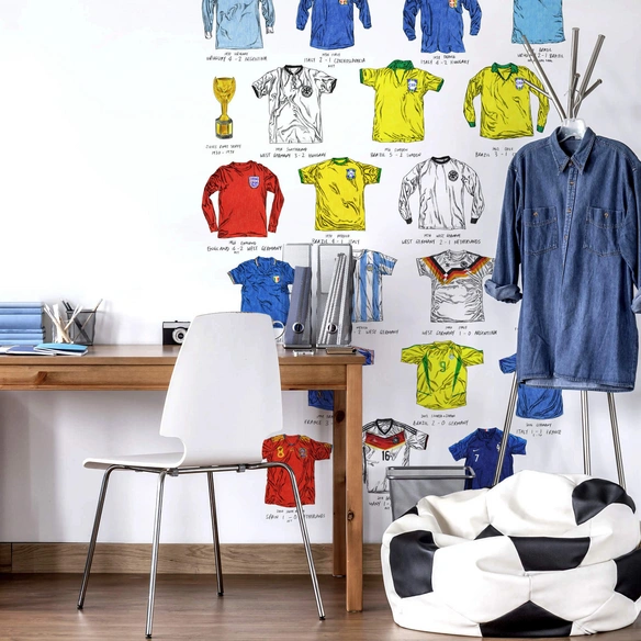 Vliestapete »XXL Vliestapete«, Fußball Trikot Sparshott, mehrfarbig, matt