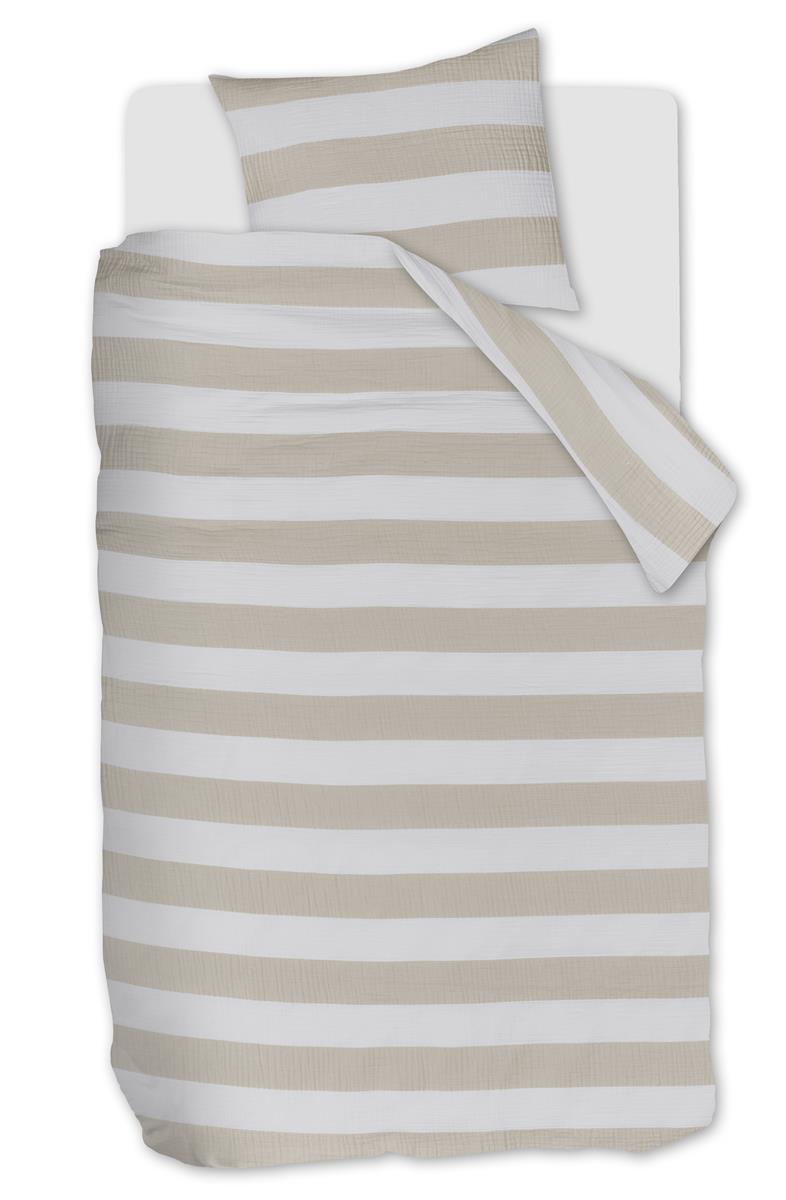 Riviera Maison dekbedovertrek Striped - 140x200/220 cm - zand