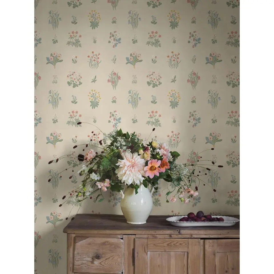 Borastapeter behang bloemen groen en meerkleurig - 53 cm x 10.05 m