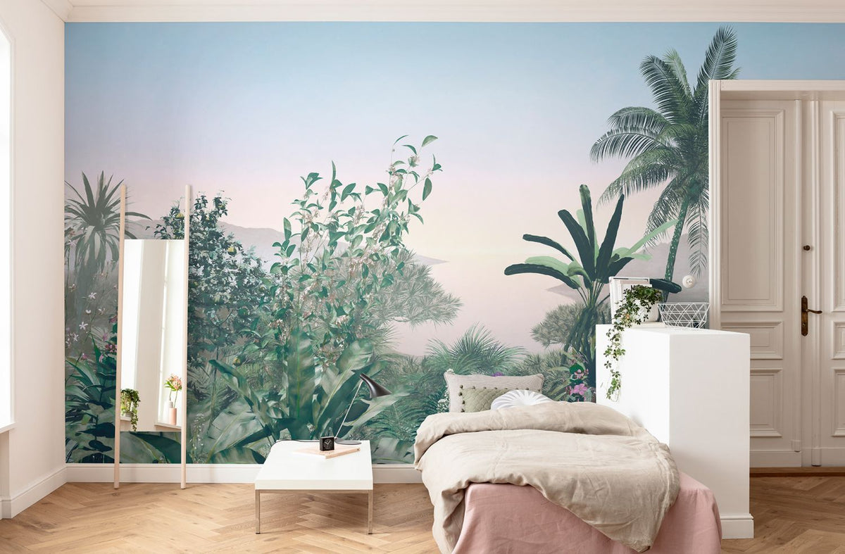 Sanders & Sanders fotobehang jungle groen, roze en blauw - 500 x 280 cm - 611808