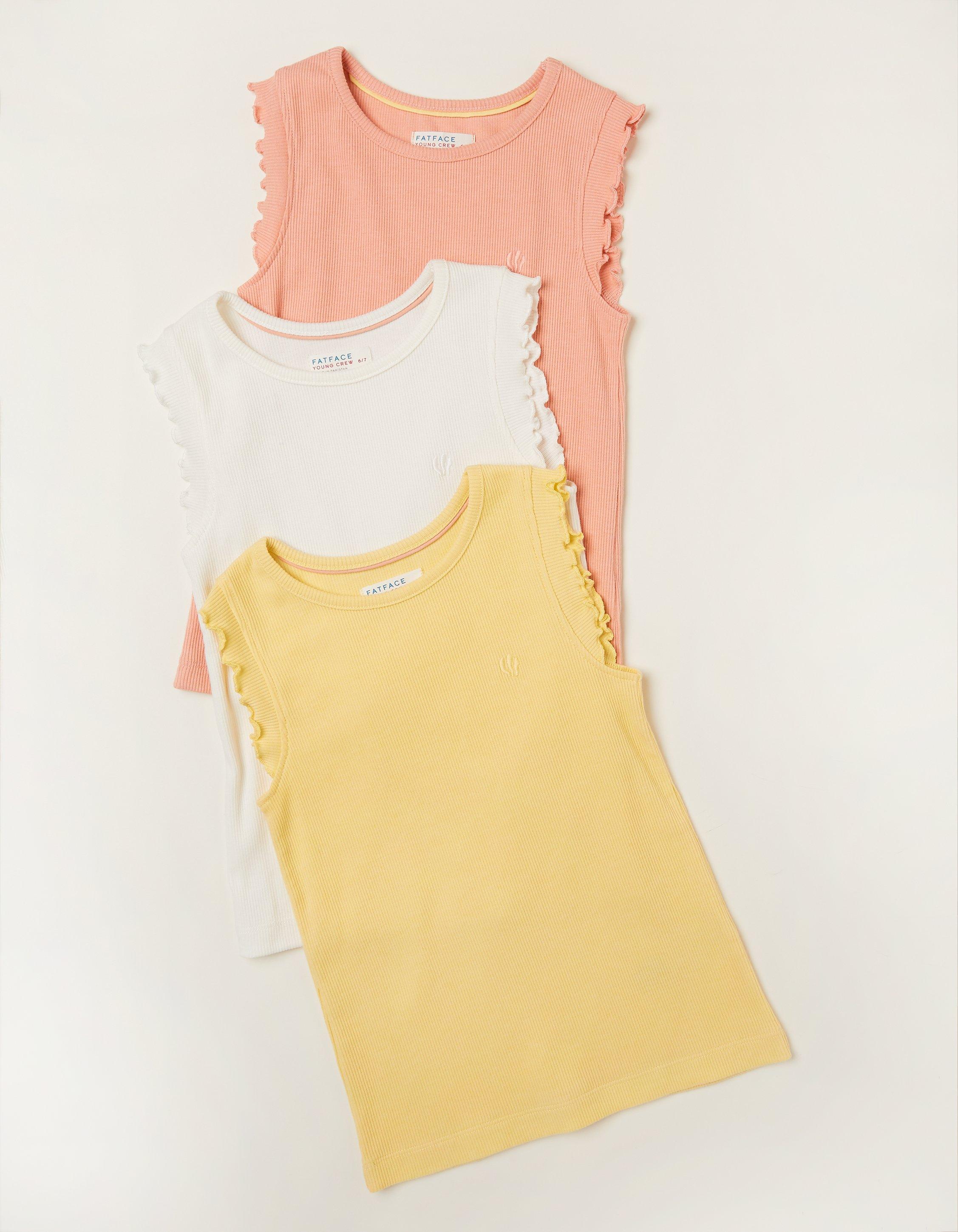 3 Pack Rib Jersey Vests