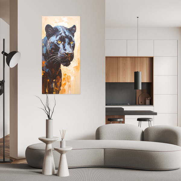 Naklejka samoprzylepna do salonu Feeby Czarna Pantera zwierzęta 40x80