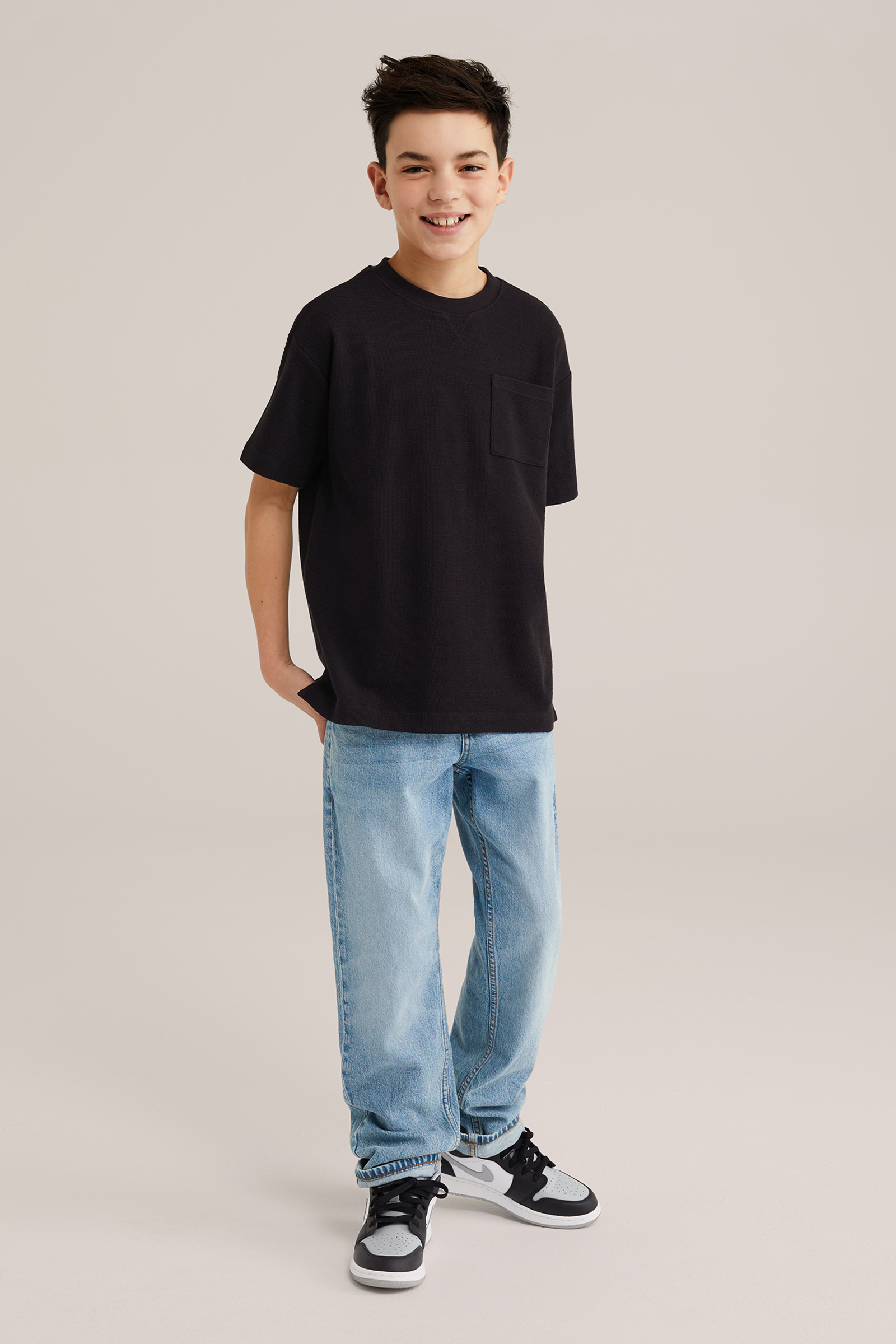 Jongens T-shirt met structuur en borstzak