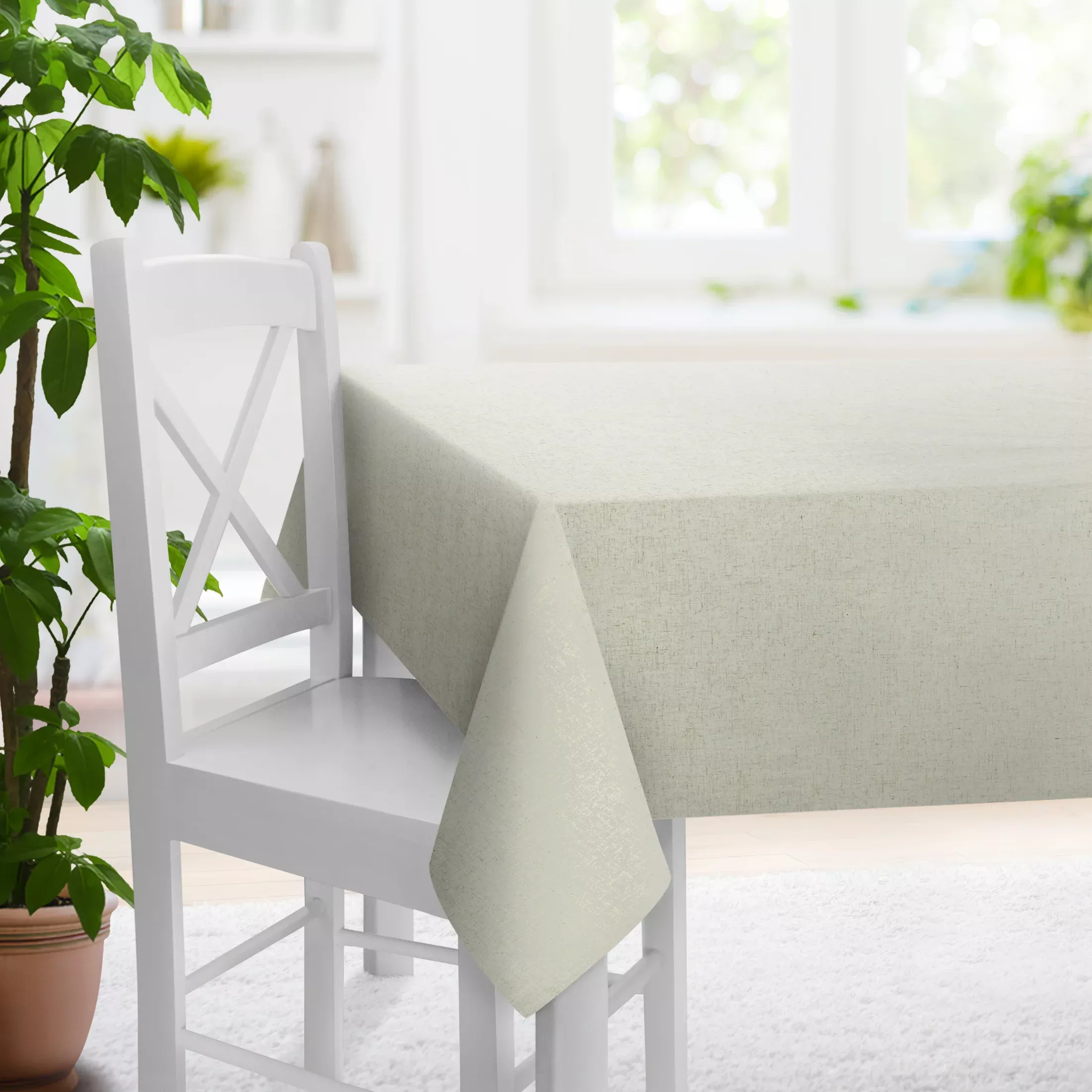 Obrus na wymiar naturalny z tkaniny blackout zaciemniającej w 100% o naturalnej strukturze