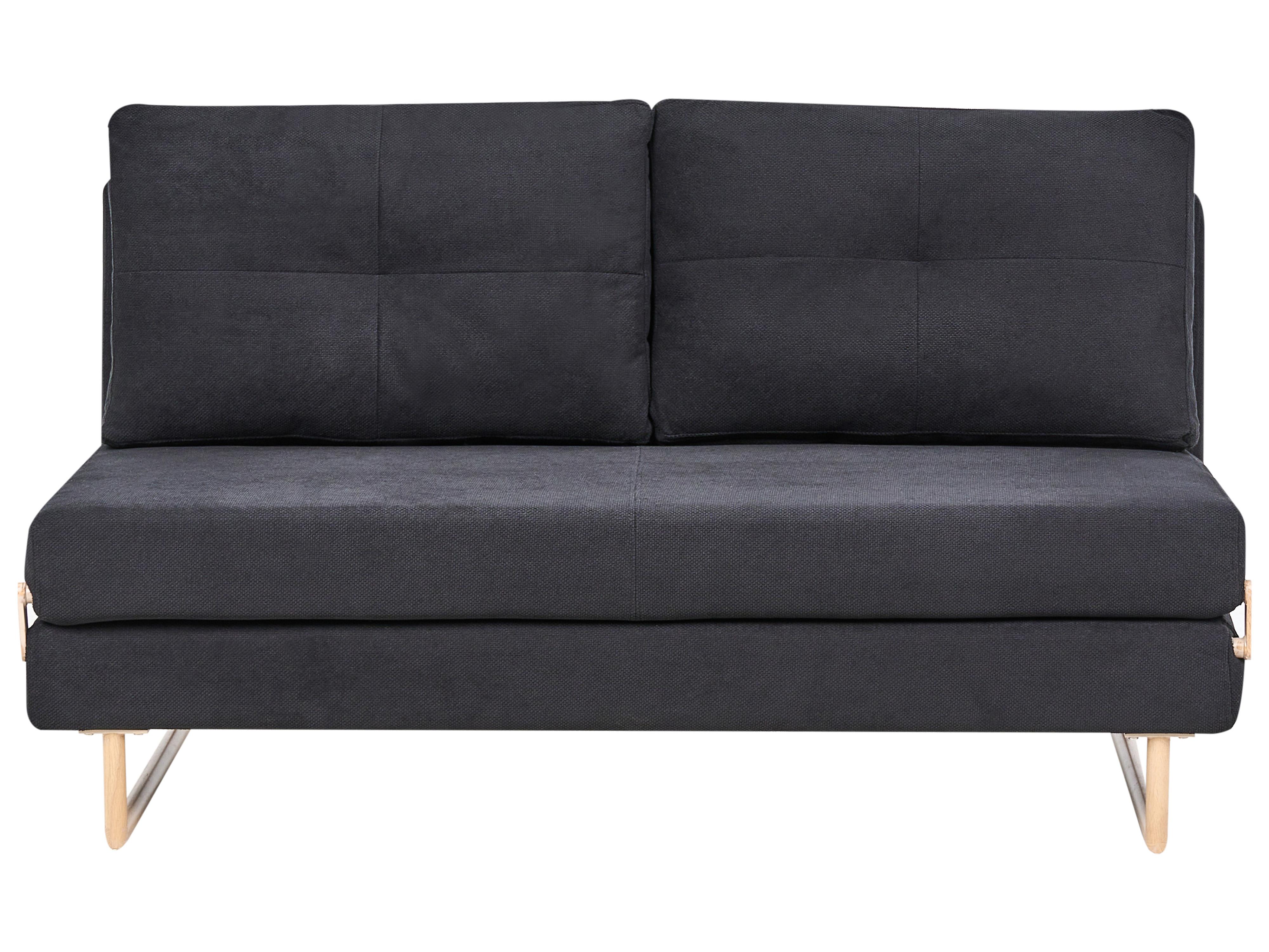 Sofa Bed 2 Seater JERSLEV Fabric Black