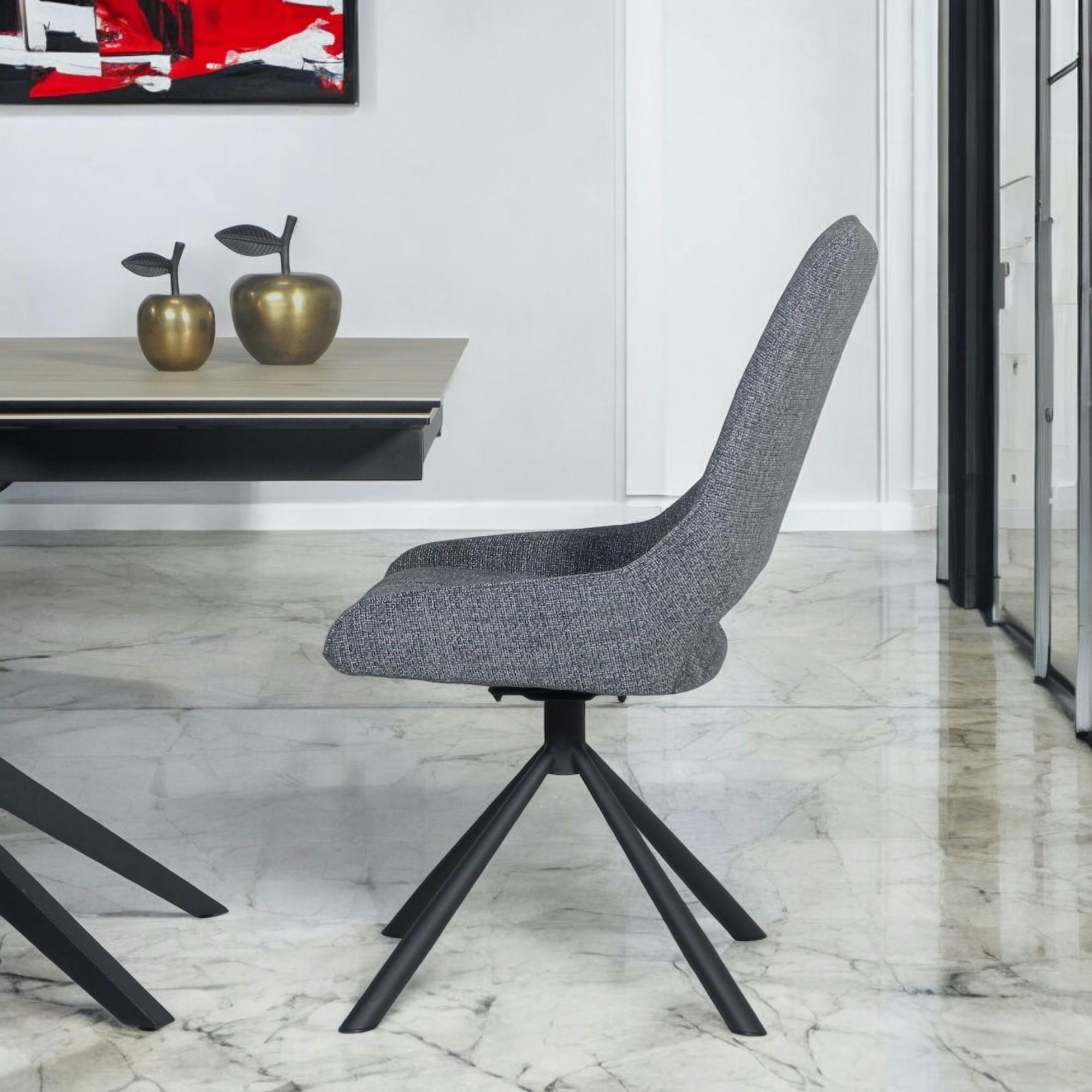 Chaise contemporaine pivotante anthracite (lot de 2) LIGURIE