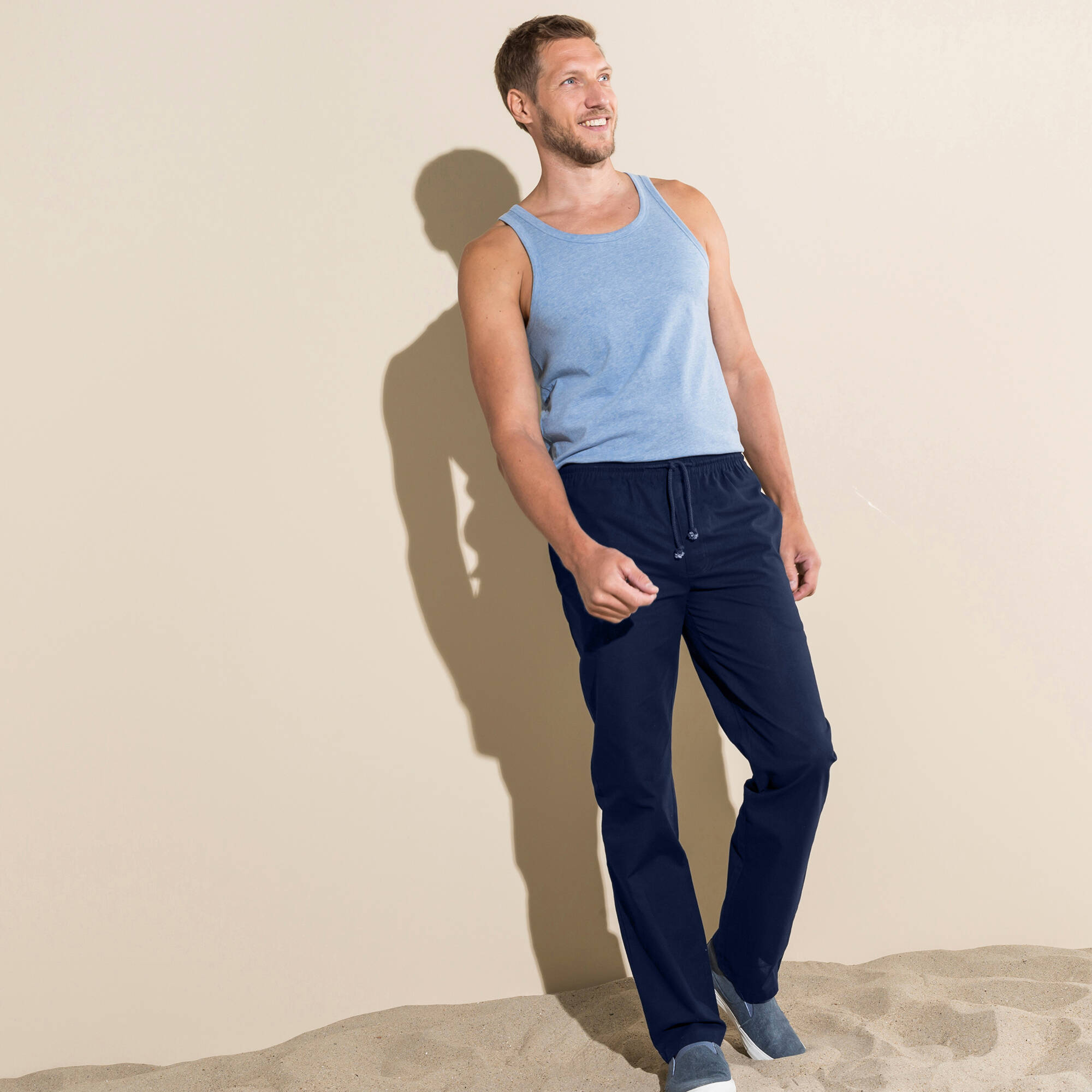 Pantalon toile ceinture élastiquée