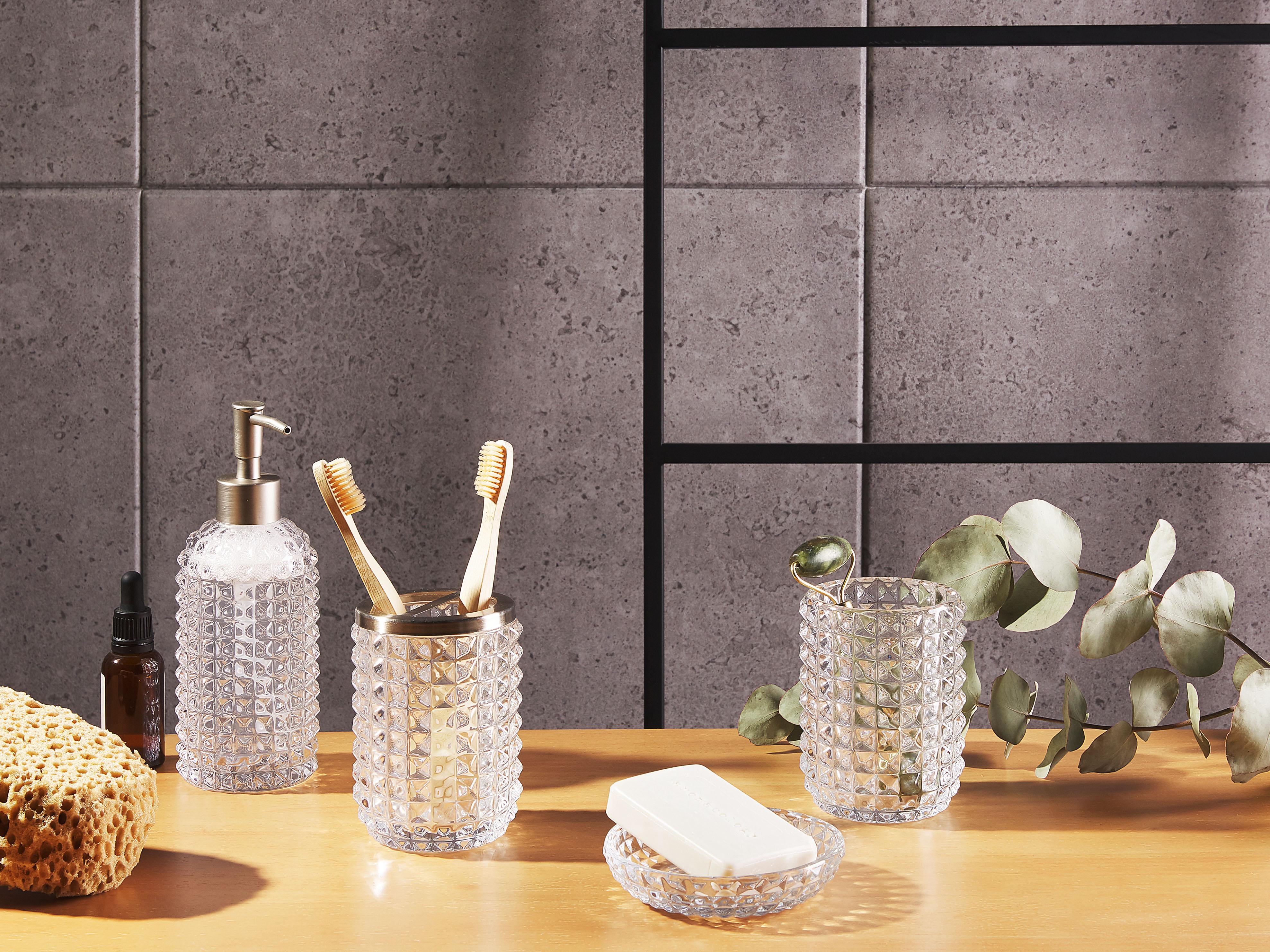 4-Piece Bathroom Accessories Set TAPIA Glass Transparent