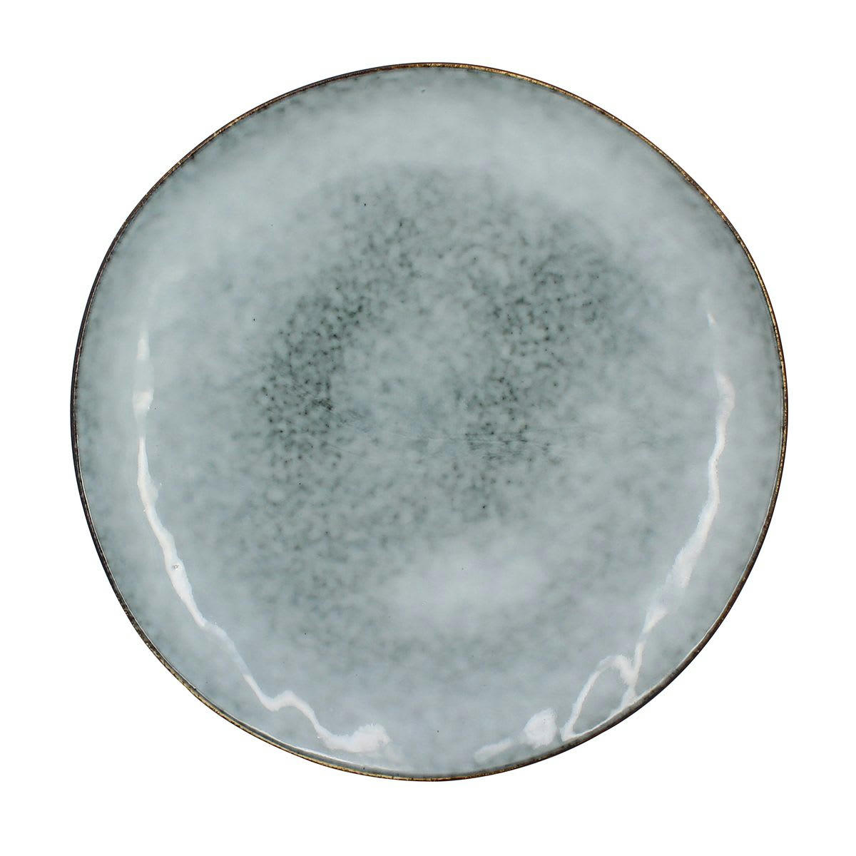 ARONAL - Lot de 6 assiettes plates en grès bleu 27,5cm