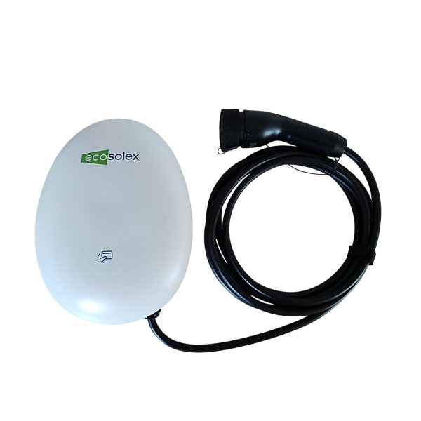 Borne de recharge véhicule électrique 7kW intelligente, compacte et sécurisée, fixation murale ou sur un poteau livré en option