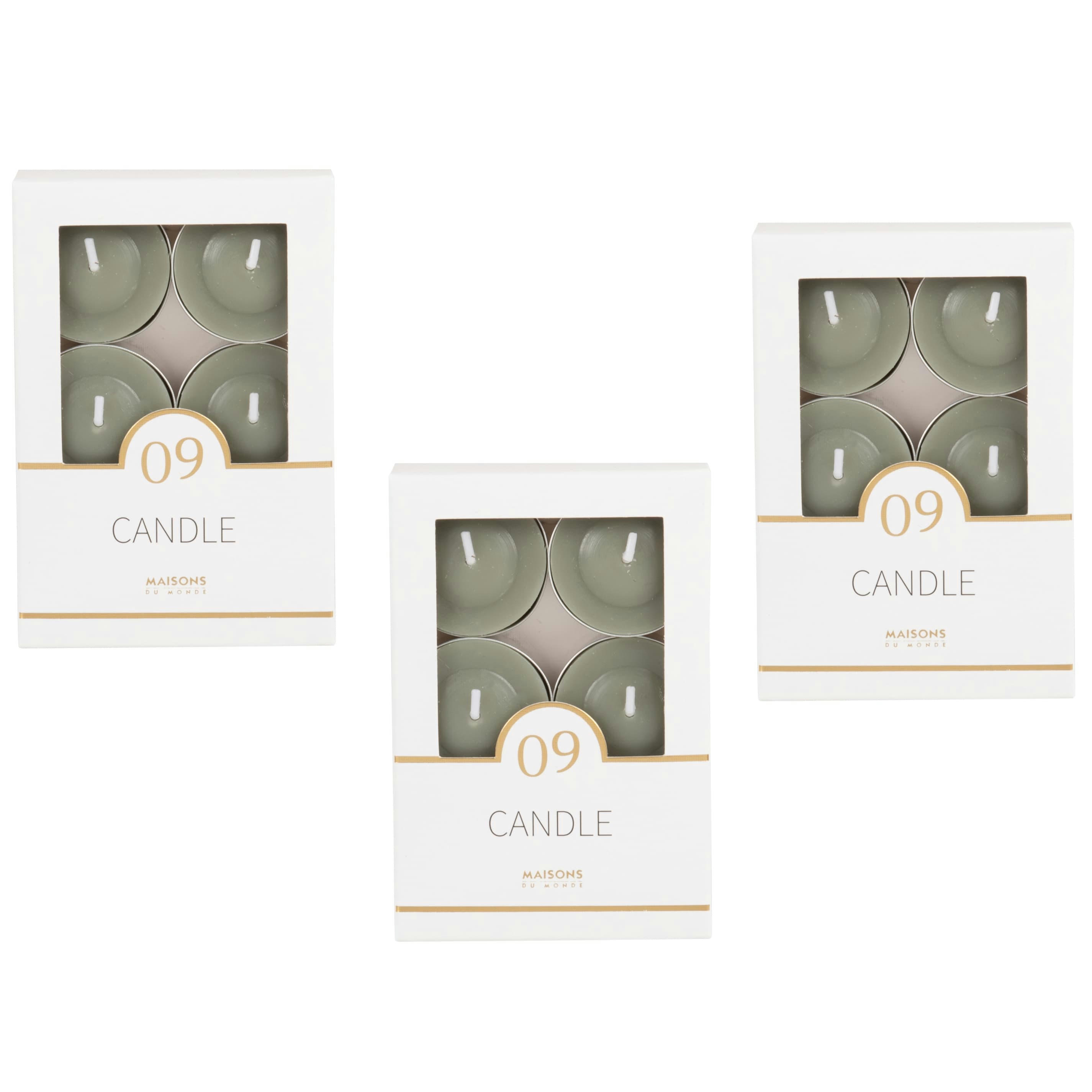 COLORAMA - Bougies chauffe-plat vertes (x6)