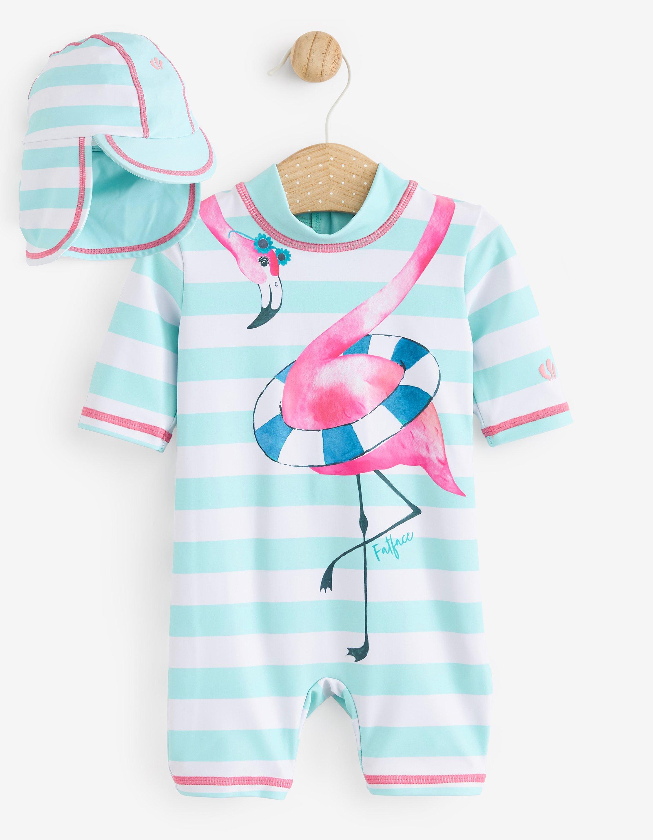 Flamingo Surf Suit and Hat Set