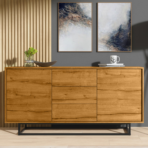 Komoda RTV 140cm Loft ONE FURNITURE - Laminat Dębowy