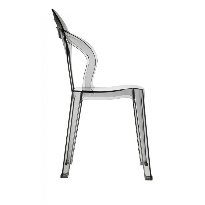 TITI - Chaise design en plastique gris transparent