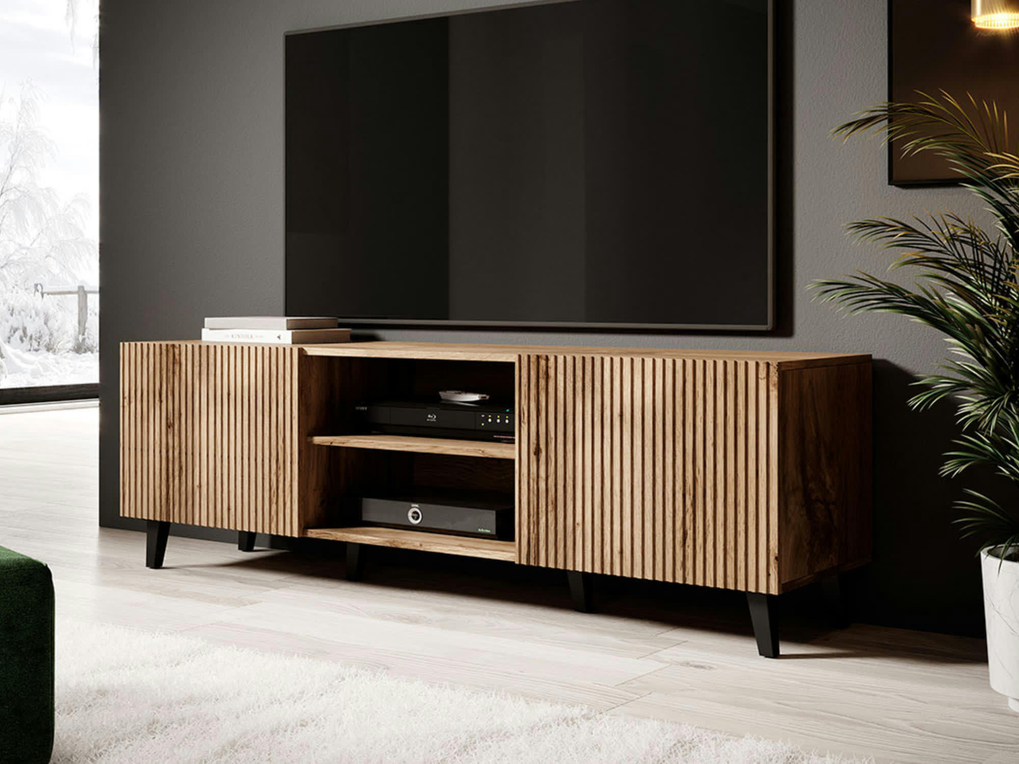 COME - Meuble TV style contemporain 150 cm bois