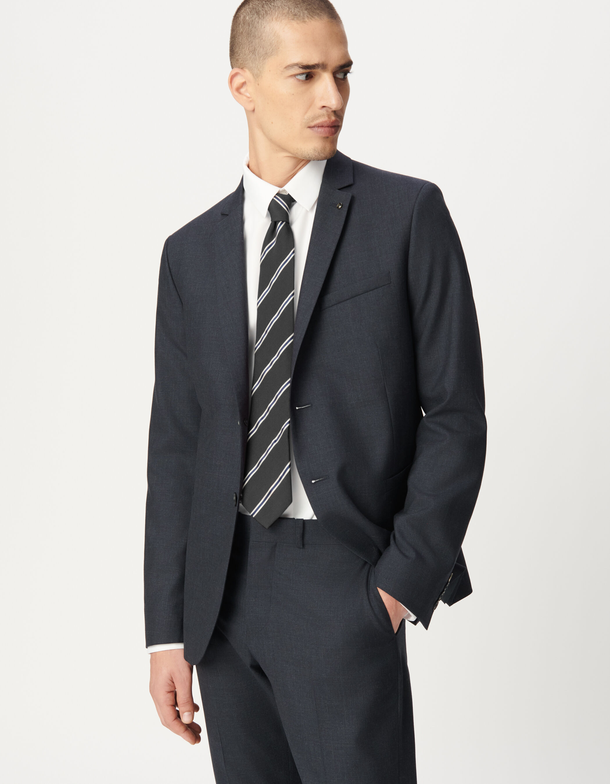 Veste de costume marine 100% laine Homme
