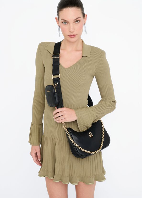 Borsa hobo piccola con catena