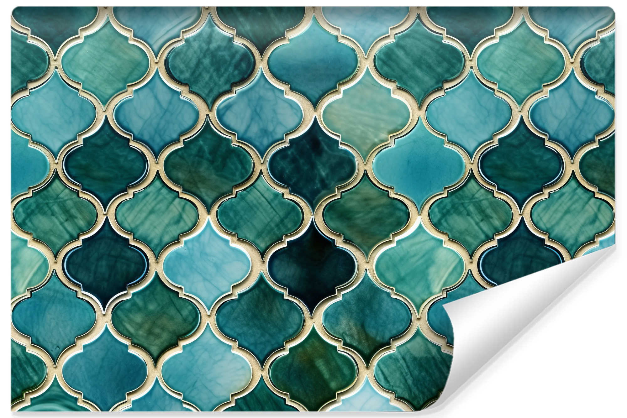 Fototapeta Ścienna Turkusowa Marokańska Mozaika 135x90cm