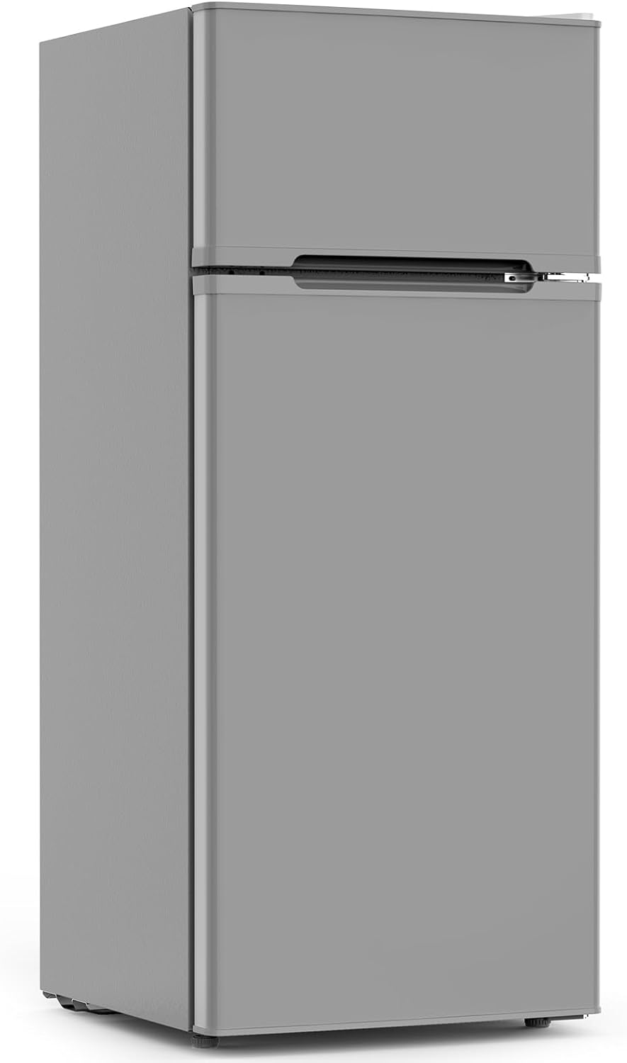 COWSAR 4.5 Cu.Ft Dorm Fridge With Freezer, 2-Door Compact Refrigerator With 2 Removable Shelves, 3 Level Adjustable Thermostat, Commercial Office Fridge for Bedroom, Kitchen, Apartment, Dorm, Grey