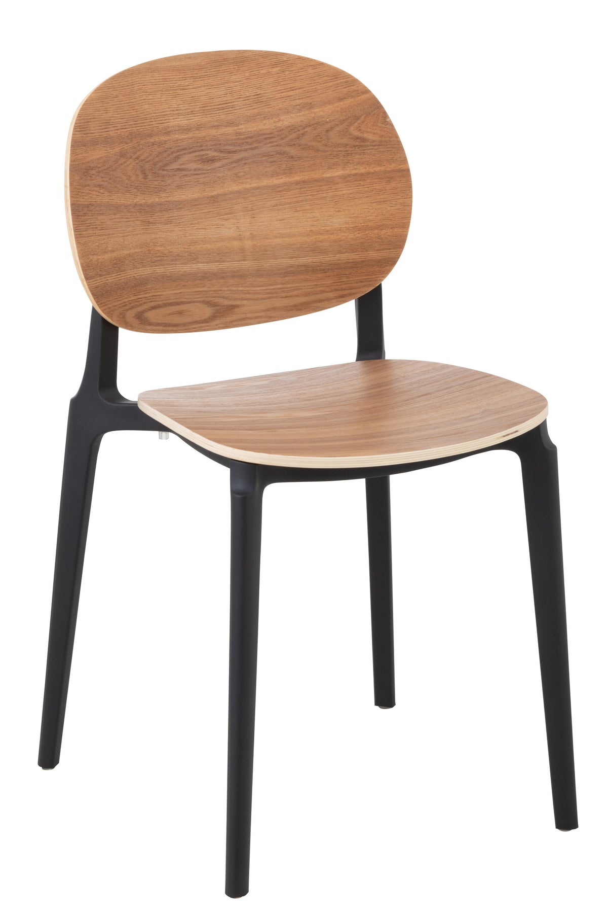 J-Line stoel Basic - kunststof - naturel - 2 stuks