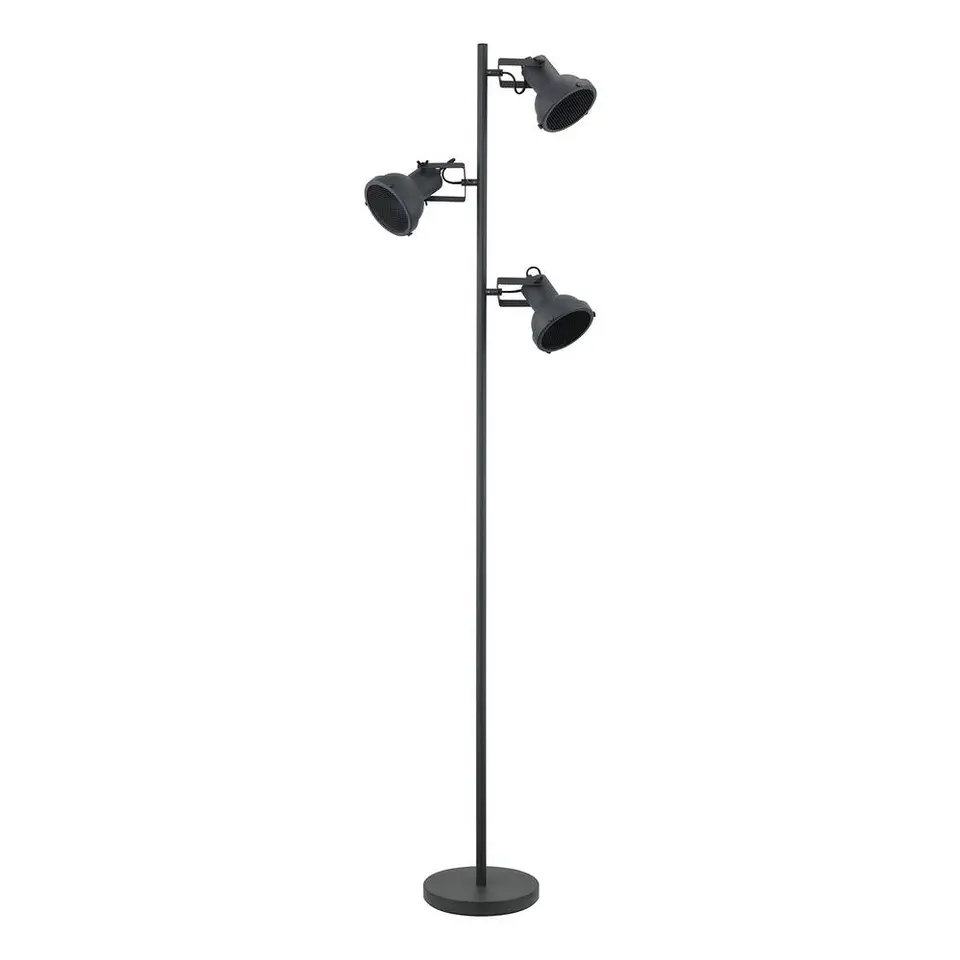 Vloerlamp Riga 3-spot - zwart metaal - 152x&Oslash;22 cm