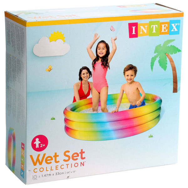 Basen dmuchany dla dzieci RAINBOW, Ø 147 x 33 cm, INTEX