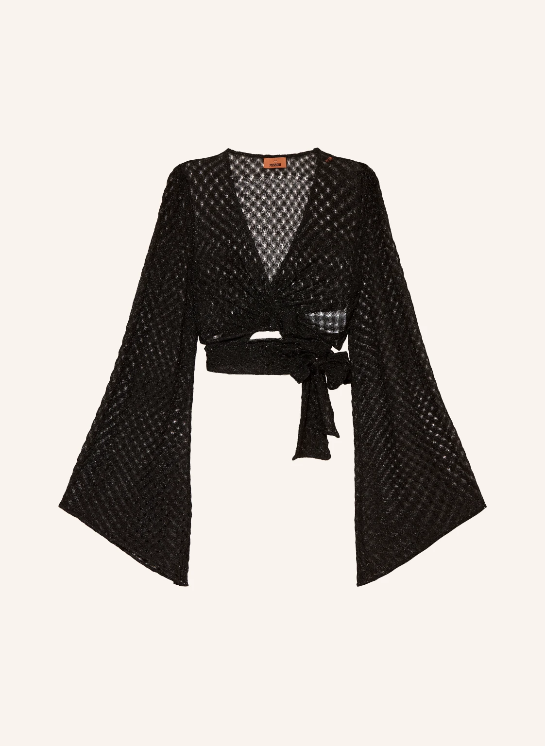 MISSONI Cropped-Wickelbluse mit Glitzergarn