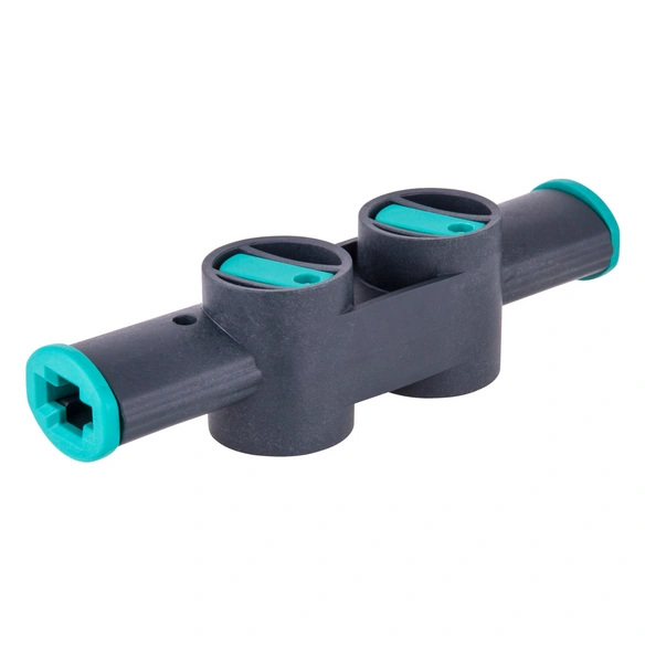 Adapter, Kunststoff, schwarz, tuerkis