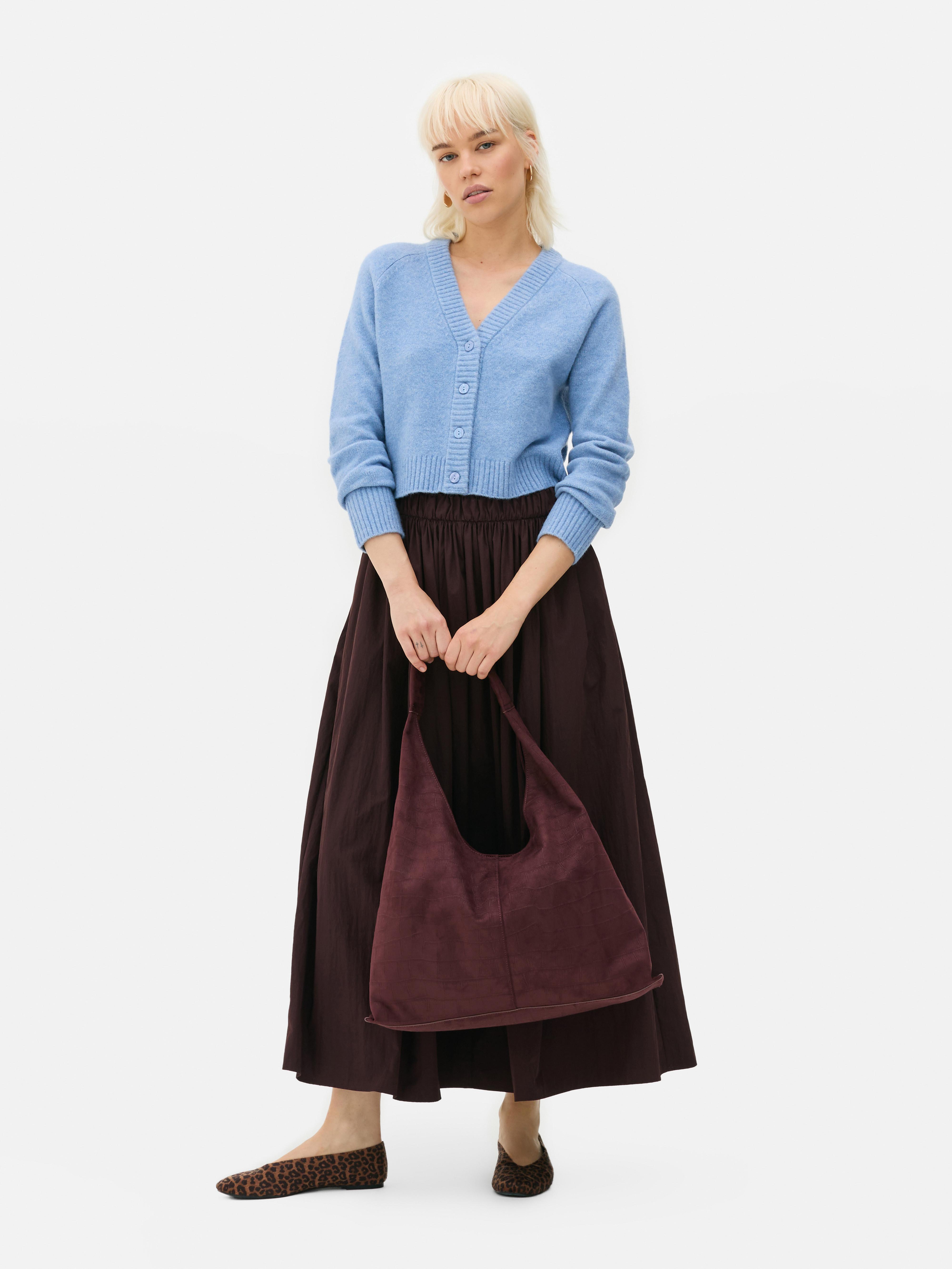 Cropped V-Neck Cardigan