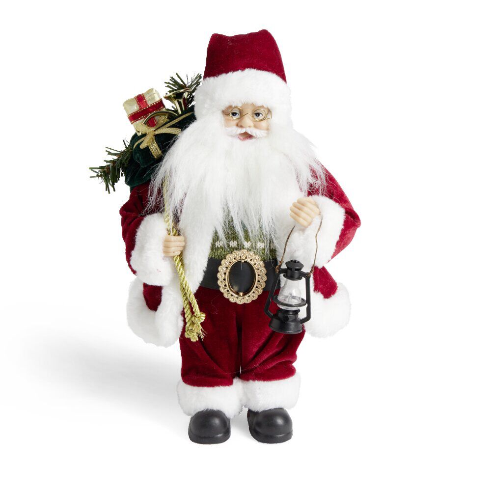 Décoration Père No&euml;l à poser rouge H30cm