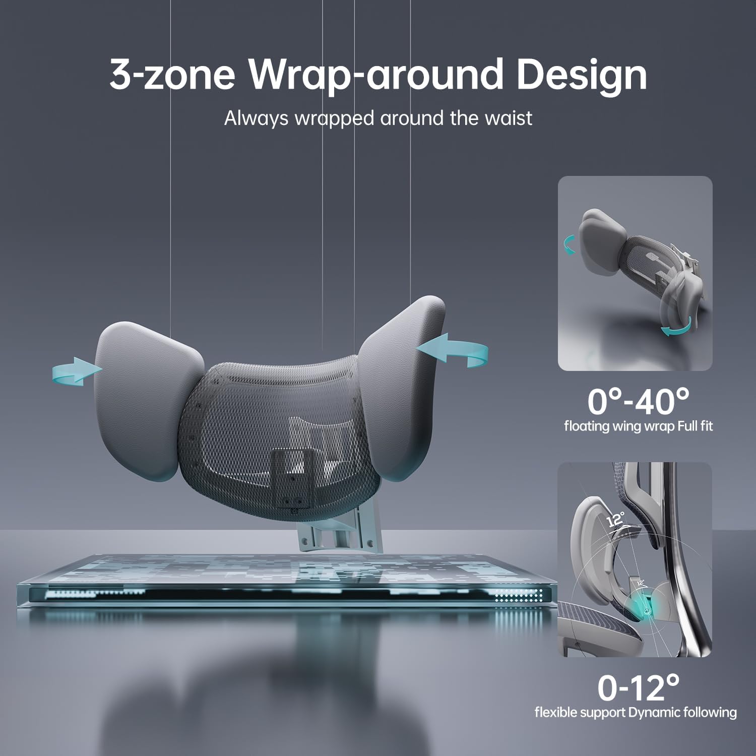 Hbada E3 Ultra Ergonomic Chair, with 3-Zone Dynamic Lumbar Support, 360° Mechanical Armrest, 4D Adjustable Headrest, Aluminum Alloy, Mesh Chair Grey